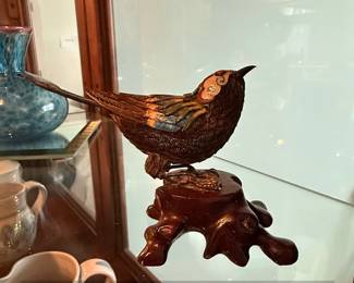 Antique Chinese Cloisonn Enamel Bird Figurine second image