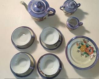 Vintage Japanese Lusterware Childrens Tea Set