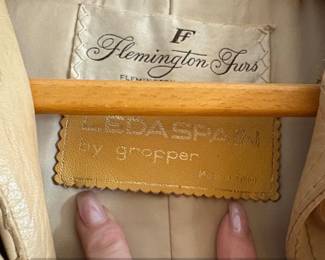 Vintage LEDASPAIN by Gropper Beige Leather Trench Coat second image