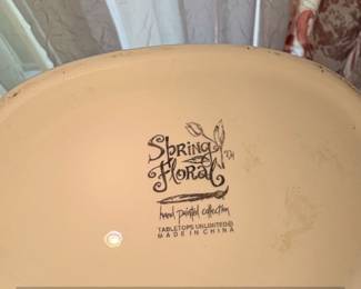 Tabletops Unlimited Spring Floral Hand Painted Watering Can second image