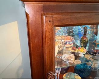 Antique Louis XVI Style Mahogany Display Cabinet with Drawers third image