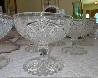 American Brilliant Cut Glass Compote Bowls second image