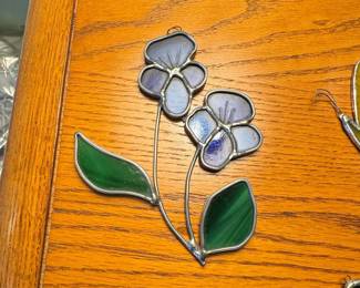 Stained Glass Iris Suncatcher 