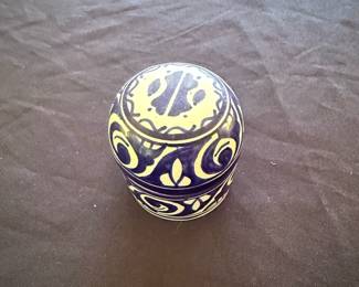 Blue and White Ceramic Trinket Box