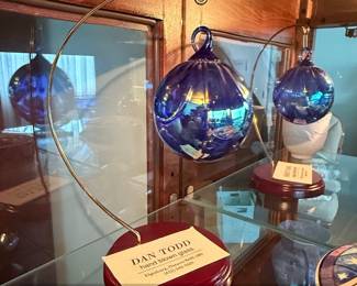 Dan Todd Hand Blown Glass Cobalt Blue Ornament second image
