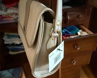 Liz Claiborne Beige Striped Shoulder Bag second image