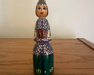 Vintage Russian HandPainted Wooden Figurine