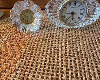 Pair of Shannon Crystal Mantel Clocks