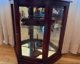 Vintage Pulaski Special Design Half Hex Curio Cabinet