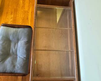 Vintage Oak Vanity Desk with Stool second image