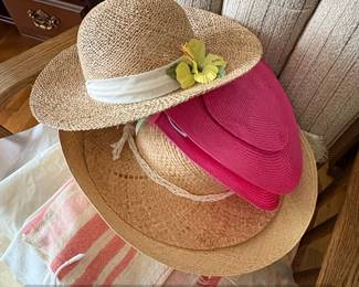 Woven Straw Sun Hats with Decorative Accents