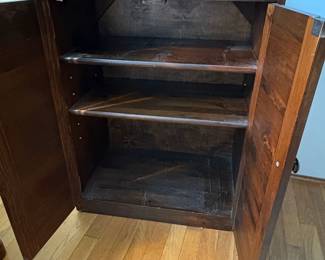 Wooden Shoe Cabinet with Louvered Doors second image