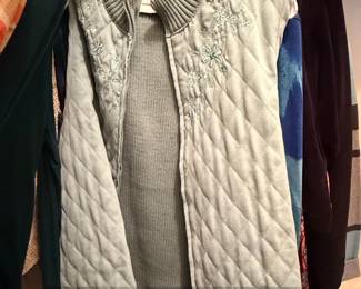Alfred Dunner Quilted Vest with Embroidered Snowflake Accents