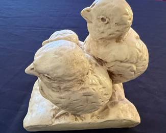 Three Baby Birds Cement Statue