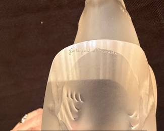 Lalique Frosted Crystal Sparrow Figurine third image