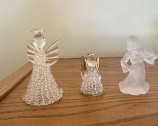 Set of Three Glass Angels