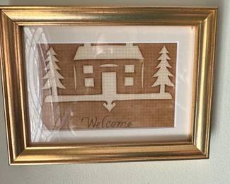 Framed Paper Cutout Welcome Art