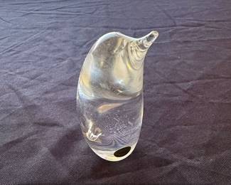 Dansk Lead Crystal Penguin Figurine Paperweight
