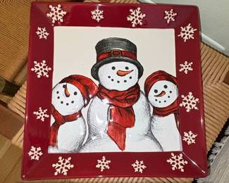 St. Nicholas Square Yuletide Snowman Plate