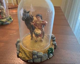 Franklin Mint The Little Drummer Boy Gianni Benvenuti Figurine Under Glass Dome