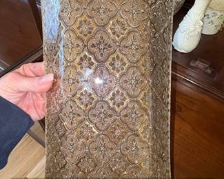 Vintage Georges Briard Iberia K Gold Embossed Glass Tray second image