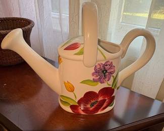 Tabletops Unlimited Spring Floral Hand Painted Watering Can