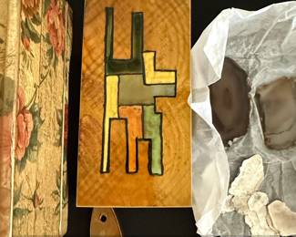 MidCentury Modern Abstract Wood Inlay Art Panel