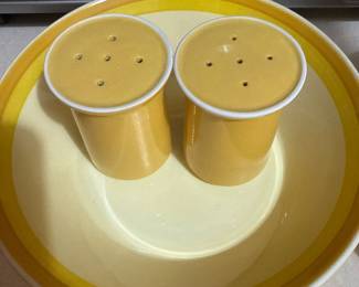 Yellow Ceramic Salt and Pepper Shakers Mikasa Cera Stone second image