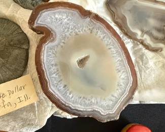 Brazilian Agate Slice with Geode Cavity