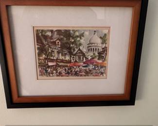 Watercolor Painting of Place du Tertre, Montmartre, Paris