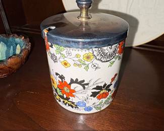 Royal Norfolk Staffordshire Jam Pot with Lid and Spoon Floral Pattern