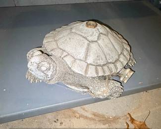 Vintage Traffic Jam Cast Stone Turtle Garden Statue