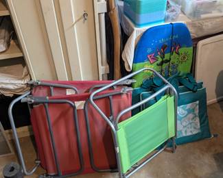 Beach chairs and mats