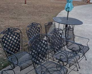 Vintage wrought iron table and chairs