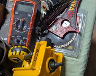 Kleintools digital multimeter (new) and Dewalt door lock  installation kit