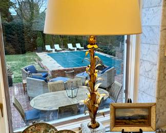 Antique crystal and gilt lamps