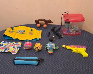 Kids Swimming and Fish Tank