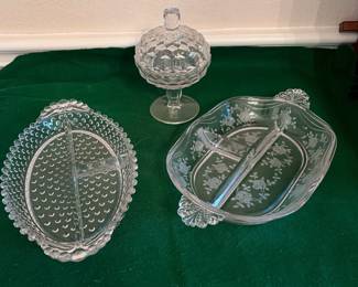 Crystal serving dishes