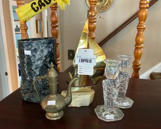 John Demott Sailboat Sculpture, Candle Holders, Decorative Vase