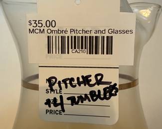 MCM Ombre' Pitcher and Glasses 