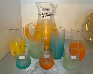 MCM Ombre' Pitcher and Glasses 