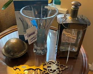 Marquis Waterford Sheridan Vase, MCM- Style Musical Decanter  