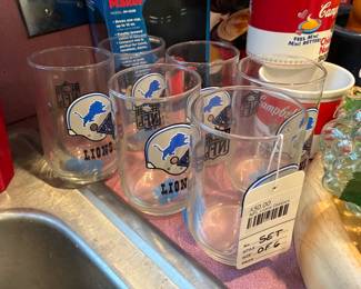 NFL Lions Glasses 
