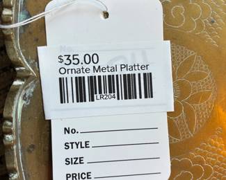 Ornate Metal Platter 