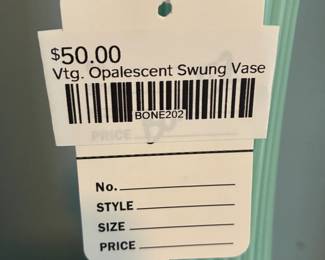 Vtg Opalescent Swung Vase 