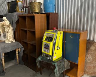 Slot machine, pine table, decor and more