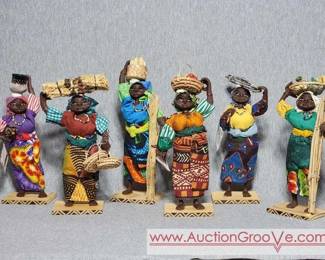 Dolls of Zimbabwe. 6 Dolls Hand Crafted in Zimbabwe by Trish Syer. These Dolls Depict the Daily Activities in Rural and Urban Life in Africa. 8 9.5 Tall