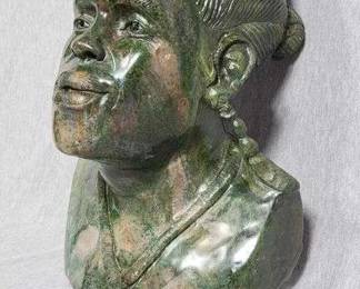 1 Verdite Shona Bust. 12 x 8 x 10. 32lbs