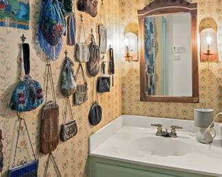 Evening bag collection is cleverly displayed