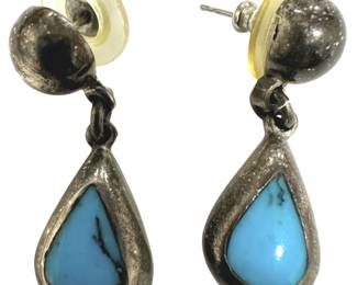 Mexican Silver Teardrop Earrings 
